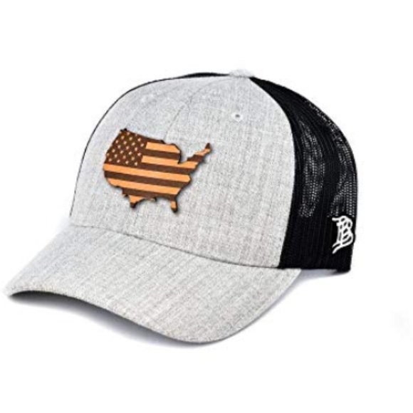 Branded Bills Other - Branded Bills 'the Patriot' Leather Patch Hat Curved Trucker NEW